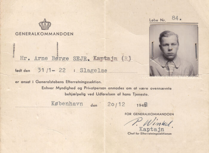 Arne Sejr tog kontakt til og fik Kjeld Olesen med i Firmaets antikommunistiske arbejde. Privat scan