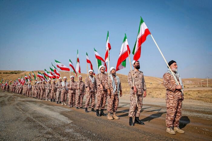 Soldater fra Irans Revolutionsgarde under militærøvelse i 2022. Arkivfoto: AFP / Scanpix
