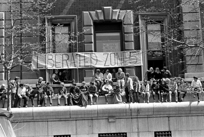 Demonstrerende studerende på Columbia University i 1968.  Arkivfoto: William E. Sauro, The New York Times / Scanpix