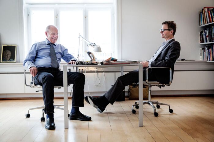 Formand for Jyllands-Postens Fond Jørgen Ejbøl (tv.) og formand for JP/Politikens Hus Lars Munch. Arkivfoto: Stine Bidstrup, Scanpix