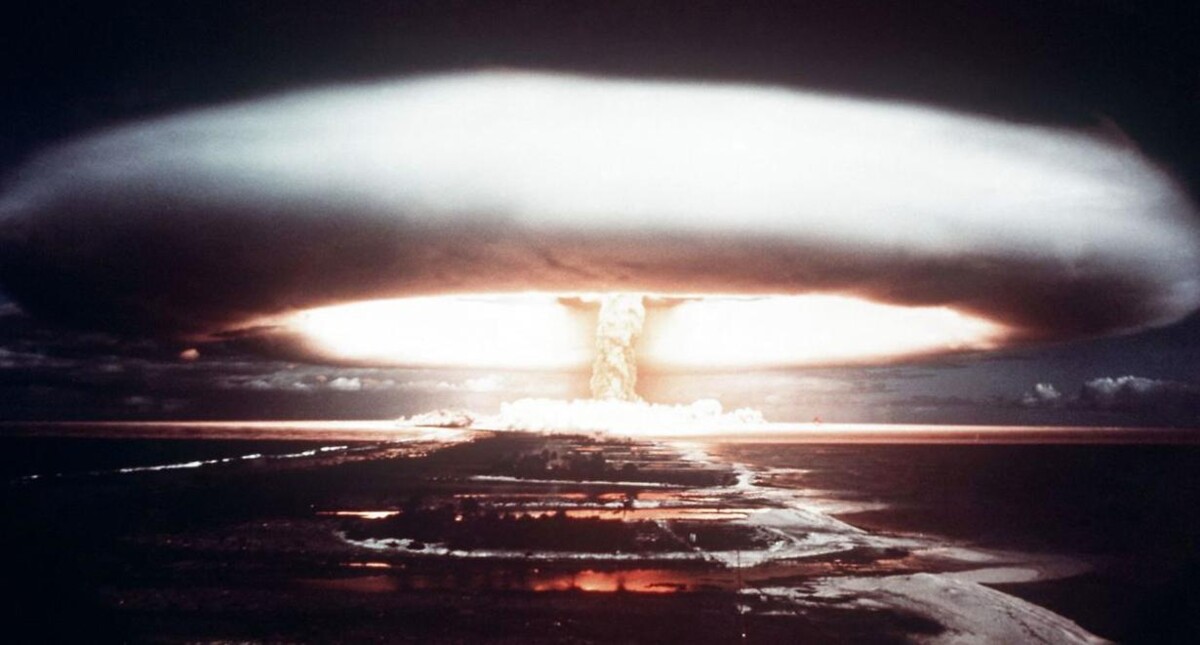 <p>En fransk atombombe-prøvesprængning på øen Mururoa i det sydlige Stillehavet i 1971.</p> Foto: AFP PHOTO
